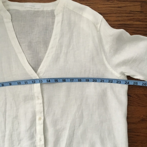 Luna white linen top sz large - Picture 5 of 7